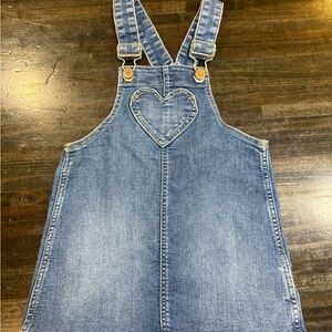 Blue Denim Kids Dress with Heart Detail